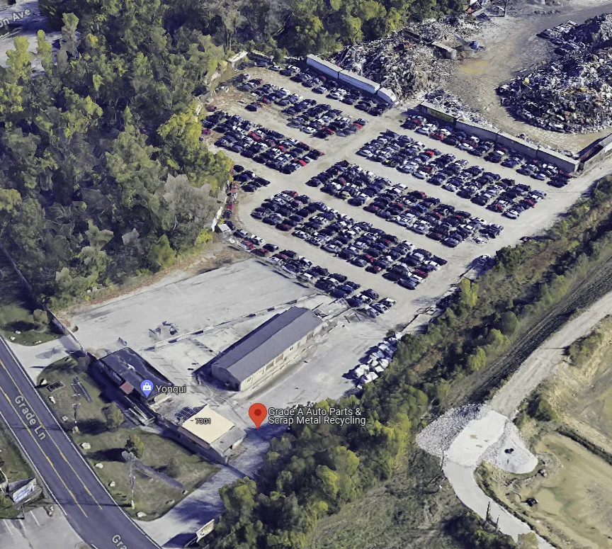 Exterior de Grade A Auto Parts & Scrap Metal Recycling