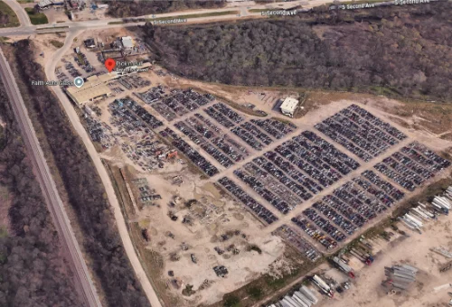 Pick-n-Pull Dallas vista aerea del patio 
