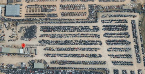 Awesome Auto Salvage Jefferson Vista aerea del patio