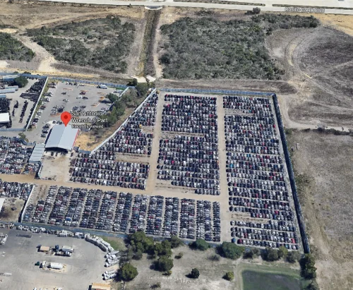 San Antonio Wrench A Part vista aérea del patio